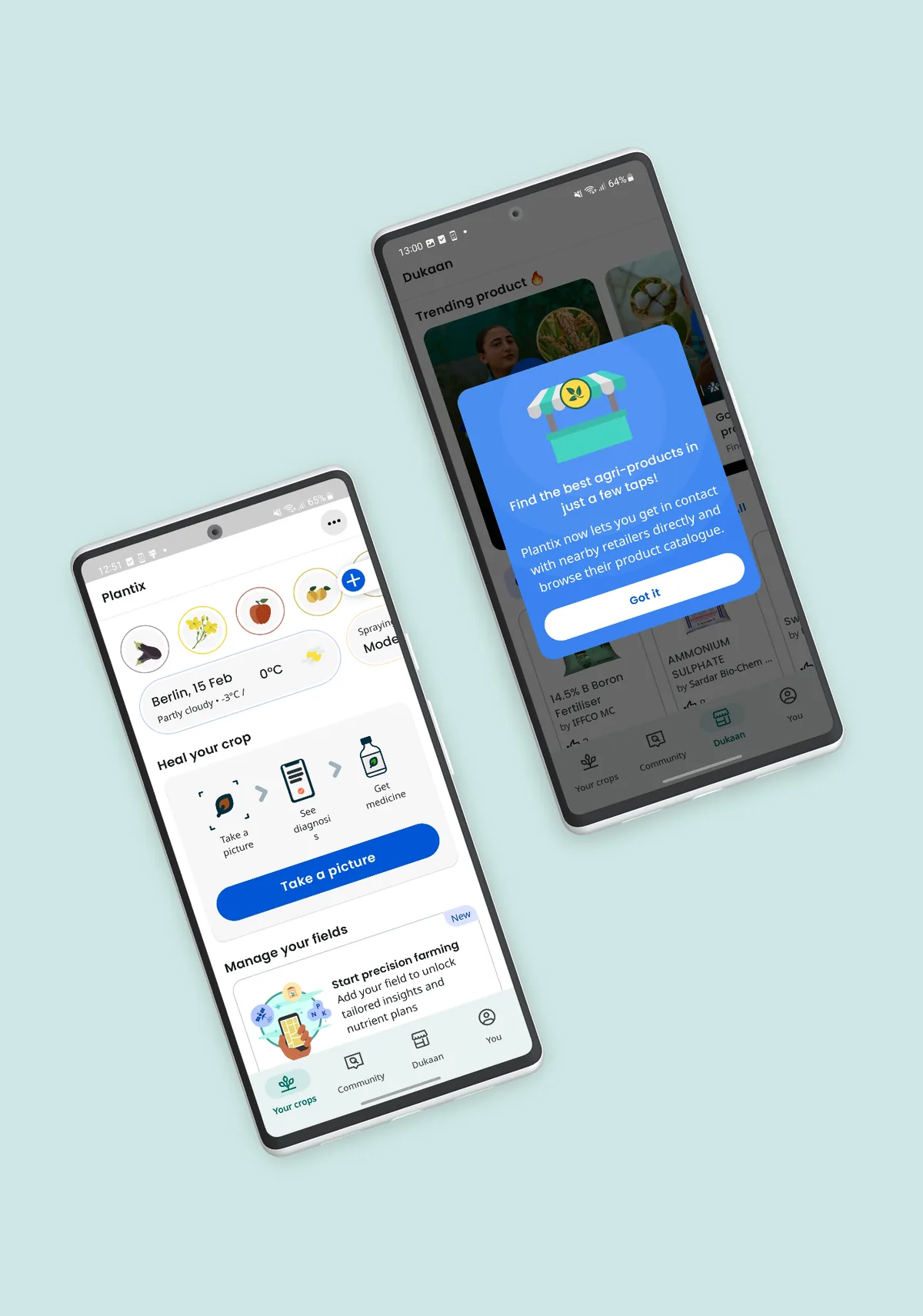 The Agrishop Finder booking flow in the Plantix app