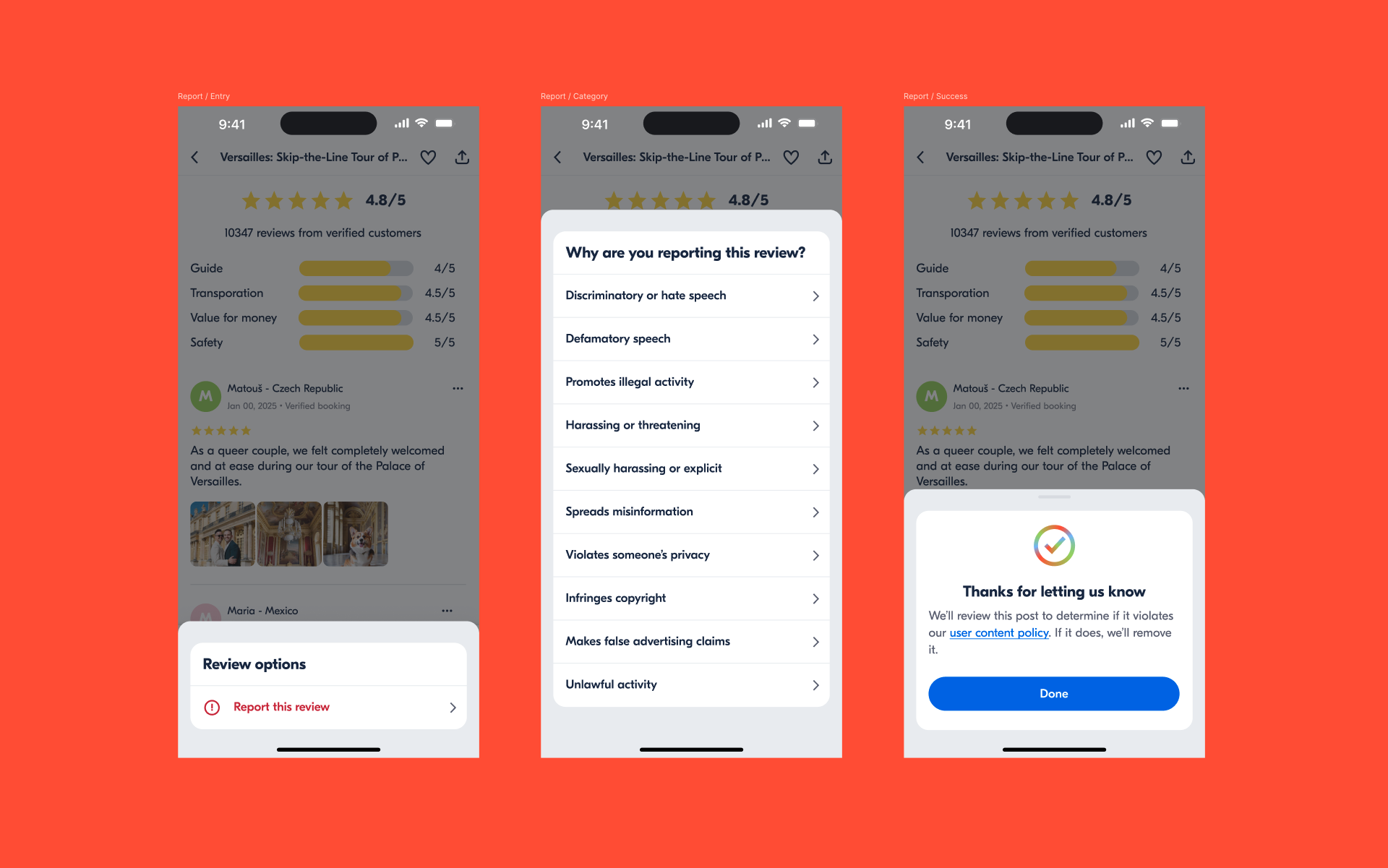 Overview of the review reporting flow