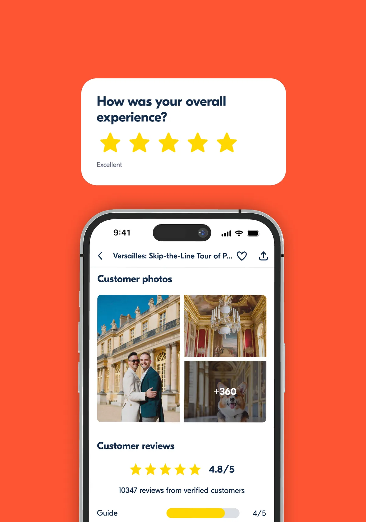 The redesigned GetYourGuide review flow with customer photos